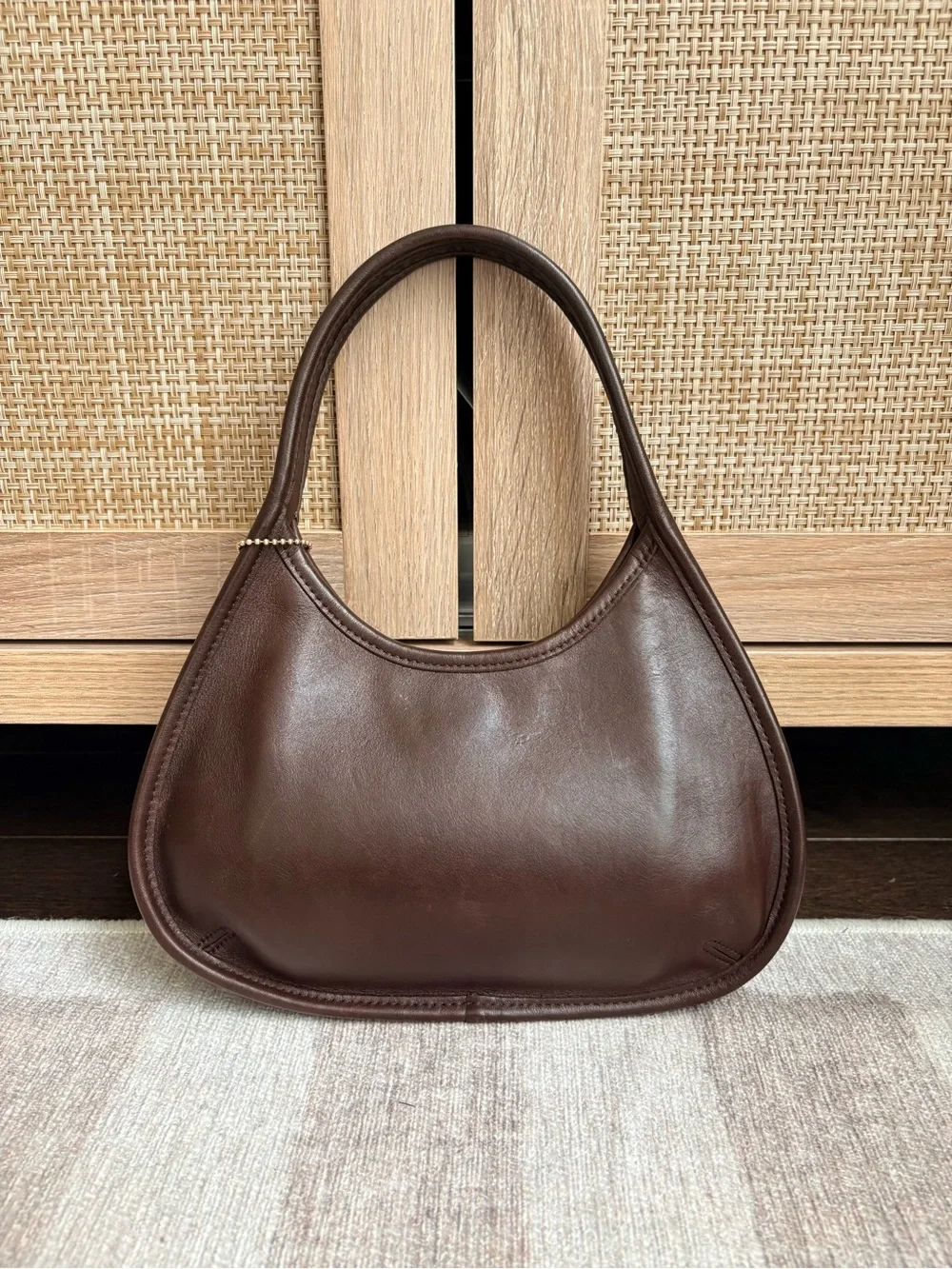 COACH Vintage Mini Ergo Crescent Brown Leather Satchel Shoulder Bag Handbag 9027